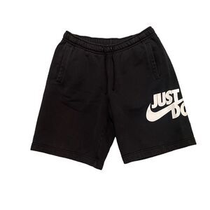 Y2K Nike Rare Full Cotton Thick Black Sport Running Big Print Side Pocket Shorts